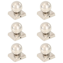 Tampas em globo p/ postes vedação 6pcs aço inoxidável 101x101mm