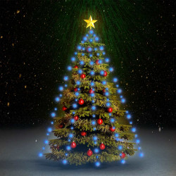 Cordão de luzes árvore de natal 180 luzes LED 180 cm azul