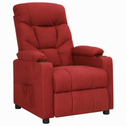 Poltrona reclinável tecido vermelho tinto