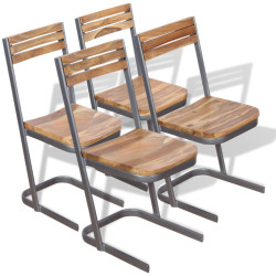 Cadeiras de jantar 4 pcs madeira teca maciça