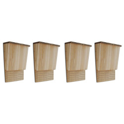 Casas para morcegos em madeira 4 pcs 22x12x34 cm