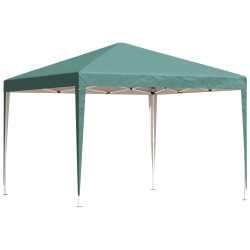 Tenda dobrável 295x295x255 cm com bolsa de transporte altura ajustável anti-UV para terraço pátio verde