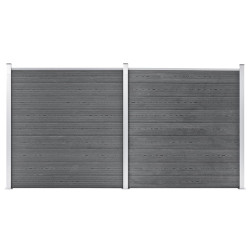 Painel de vedação para jardim 353x186 cm wpc cinzento