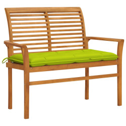Banco de jardim c/ almofadão verde brilhante 112 cm teca maciça