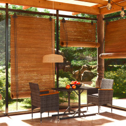3 Pcs conjunto de jantar para jardim cinzento