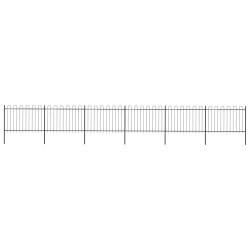 Cerca de jardim com arco superior em aço 1005x120 cm preta