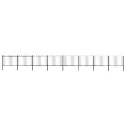 Cerca de jardim com arco superior em aço 1339 x 120 cm, preta