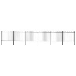 Cerca de jardim com arco superior em aço 1005x150 cm preta