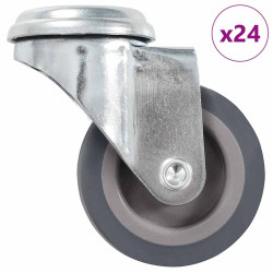 24 Pcs rodas giratórias com furo roscado 50 mm