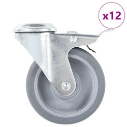 12 Pcs rodas giratórias com orifício para parafuso 100 mm