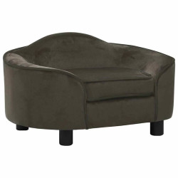 Sofá para cães 67x47x36 cm pelúcia cinzento-escuro