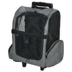 Transportadora Carrinho para Animais de Estimação 2 em 1 Mochila de Viagem com 2 Rodas para Cães Gatos com Alça Retrátil de Alum