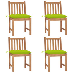 Cadeiras de jardim c/ almofadões 4 pcs madeira de teca maciça