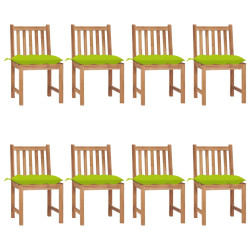 Cadeiras de jardim 8 pcs c/ almofadões madeira de teca maciça