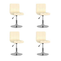 Cadeiras de jantar giratórias 4 pcs tecido cor creme