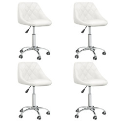Cadeiras de jantar giratórias 4 pcs couro artificial branco