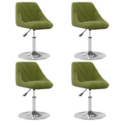 Cadeiras de jantar giratórias 4 pcs veludo verde-claro
