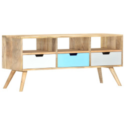 Móvel de TV 110x35x48 cm madeira de mangueira maciça
