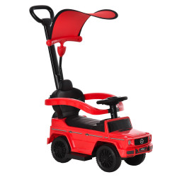 Carro Andador para Crianças Mercedes G350 com Buzina Capô Removível Encosto e Suporte de Proteção 85,5x40,5x95 cm Vermelho