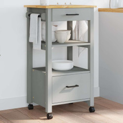 Carrinho de cozinha monza 48x40x88,5 cm madeira de pinho maciça