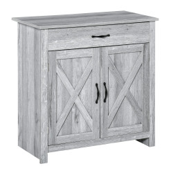 Aparador de Cozinha com 1 Gaveta e Prateleira Interior Ajustável Móvel Auxiliar Decorativo para Sala de Jantar Sala de Estar 80x