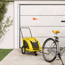 Reboque bicicleta p/ animais tecido oxford/ferro amarelo