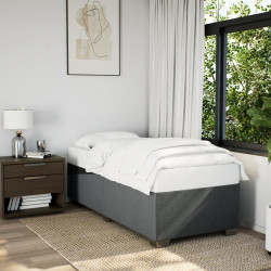 Estrutura de cama sem colchão 90x190 cm tecido cinzento-escuro