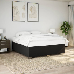 Estrutura de cama sem colchão 180x200 cm tecido preto
