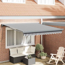 Toldo retrátil 3x2,5 m tecido e alumínio antracite e branco