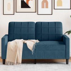 Sofá de 2 lugares veludo 120 cm azul