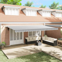 Toldo retrátil automático com leds 600x300 cm antracite/branco