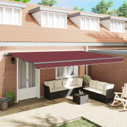 Toldo retrátil manual 500x300 cm bordô