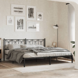 Estrutura de cama com cabeceira 193x203 cm metal preto