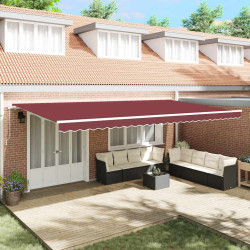 Toldo retrátil manual 600x300 cm bordô