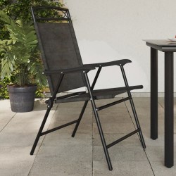 Cadeiras de jardim dobráveis 4 pcs aço/textilene cinza mesclado