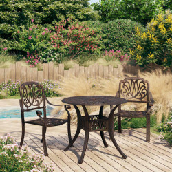 3 Pcs conjunto bistrô alumínio fundido bronze