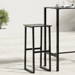 Bancos de bar 4 pcs 38x38x80 cm aço revestido a pó preto
