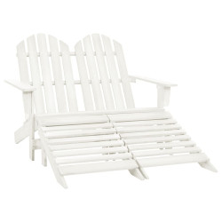 Cadeira de jardim & otomano adirondack 2 lugares abeto branco