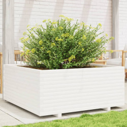 Vaso/floreira de jardim 110x110x49,5 cm pinho maciço branco