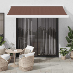 Toldo retrátil manual 350x250 cm castanho