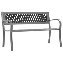 Banco de jardim 120 cm aço preto