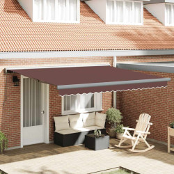 Toldo retrátil manual 400x300 cm castanho