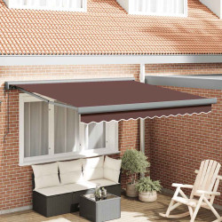 Toldo retrátil automático 300x250 cm castanho