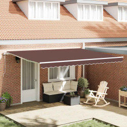 Toldo retrátil automático 450x300 cm castanho