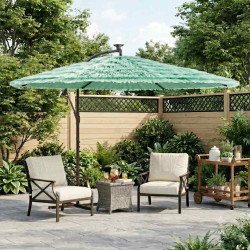 Guarda-sol de jardim com poste de aço 290x290x238 cm verde
