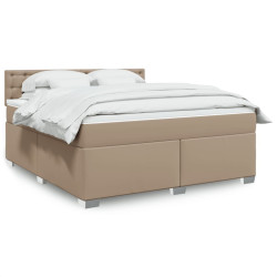 Cama com molas/colchão 180x200 cm couro artificial cappuccino