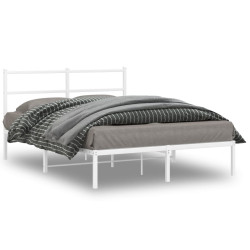 Estrutura de cama com cabeceira 135x190 cm metal branco