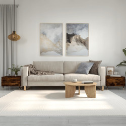 Mesas de centro 2 pcs 50x46x35cm deriv. madeira carvalho fumado