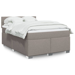 Cama com molas/colchão 140x190 cm tecido castanho-acinzentado