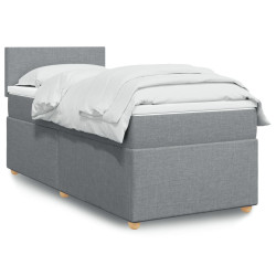 Cama com molas/colchão 90x200 cm tecido cinza-claro